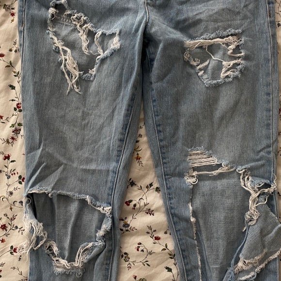 Ripped Light Wash Girlfriend Jeans - Picture 2 of 4